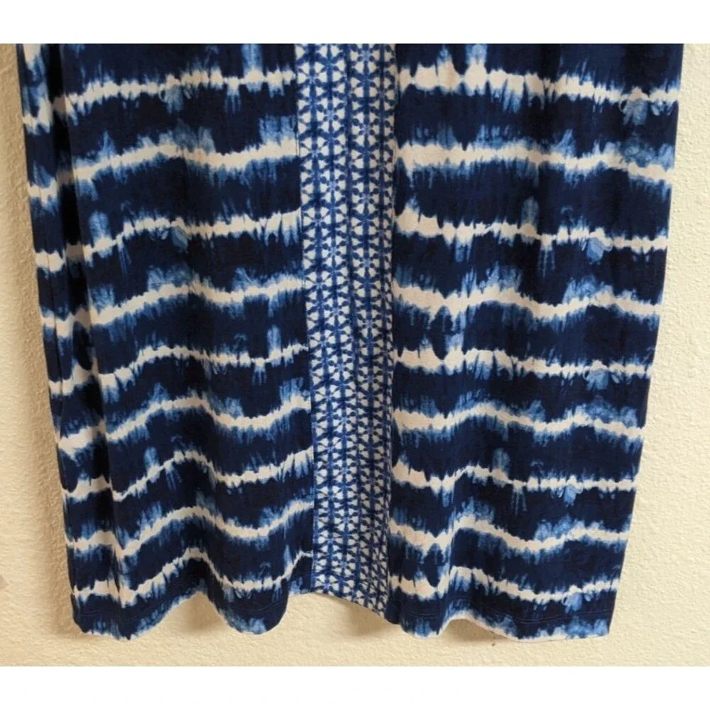 TOMMY BAHAMA Oliana Stripe Tie Dye Blue/White Viscose Spandex Shift Dress M - Picture 5 of 13